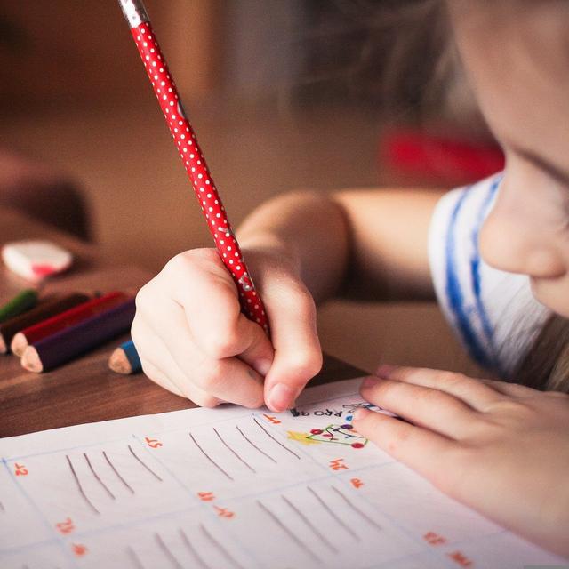 Child doing schoolwork